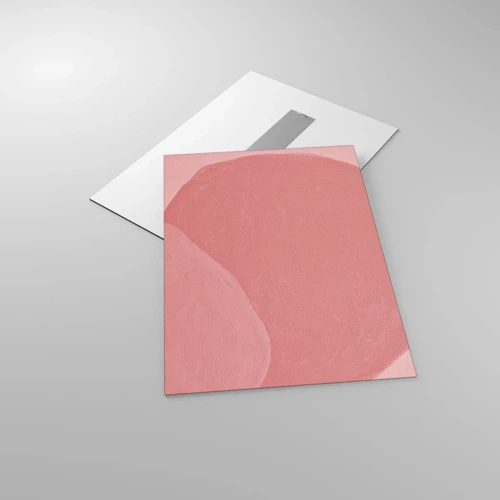 Billede på glas - Organisk komposition i pink - 50x70 cm