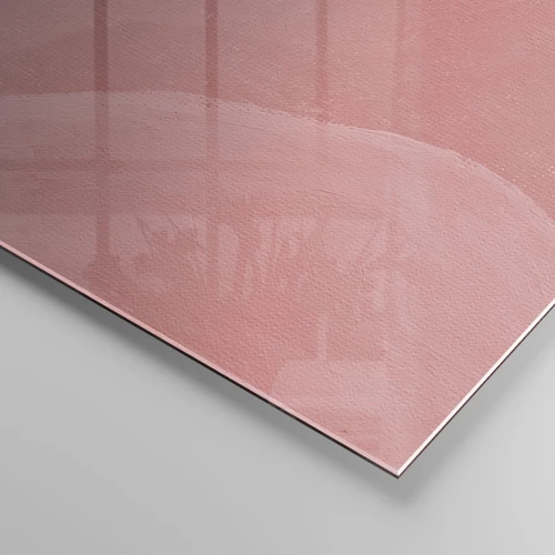 Billede på glas - Organisk komposition i pink - 60x60 cm