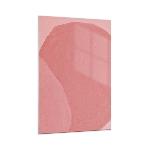 Billede på glas - Organisk komposition i pink - 70x100 cm