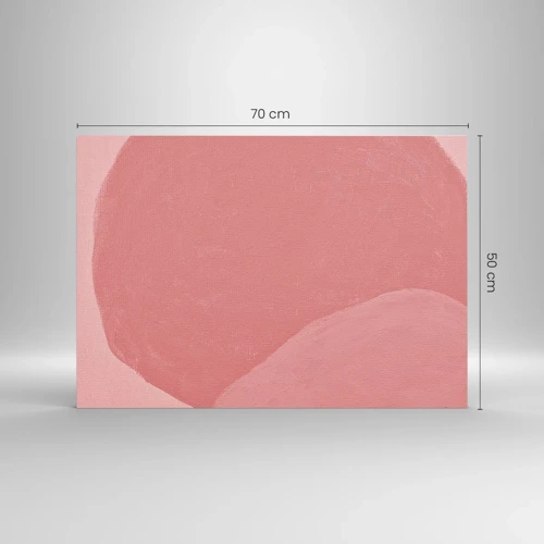 Billede på glas - Organisk komposition i pink - 70x50 cm