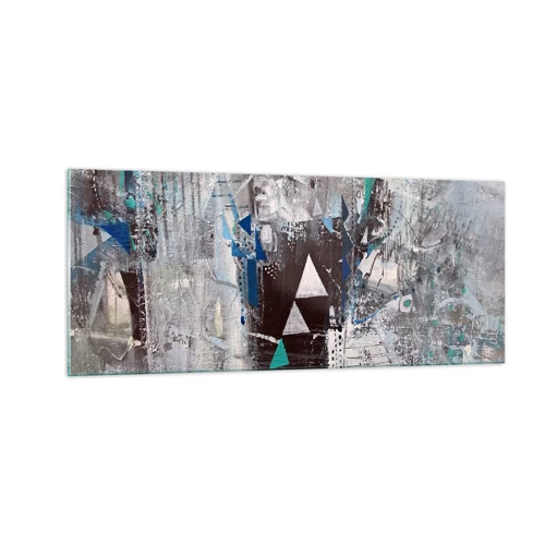 Billede på glas - Overordnet rækkefølge af trekanter - 100x40 cm