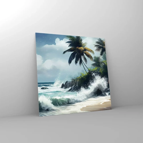 Billede på glas - På en tropisk strand - 60x60 cm