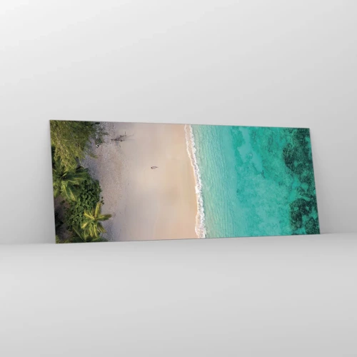 Billede på glas - Paradis strand - 100x40 cm