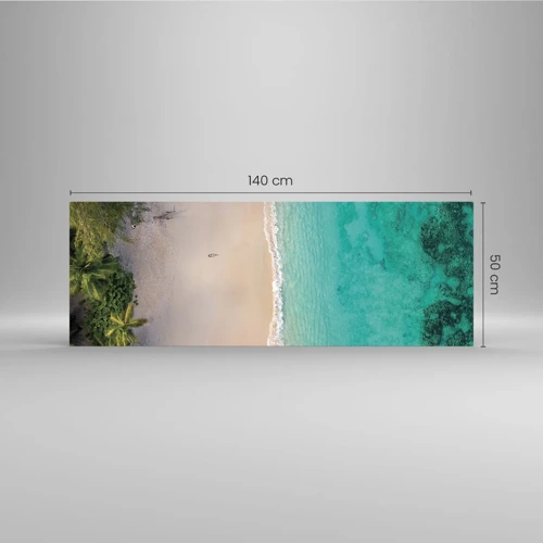 Billede på glas - Paradis strand - 140x50 cm