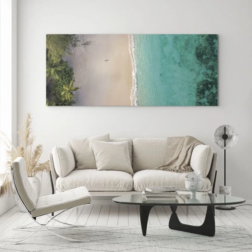 Billede på glas - Paradis strand - 160x50 cm