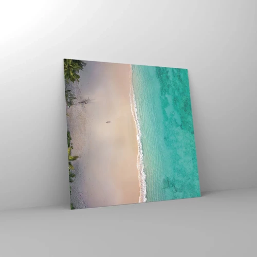Billede på glas - Paradis strand - 30x30 cm