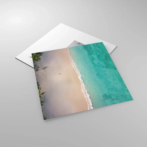 Billede på glas - Paradis strand - 50x50 cm