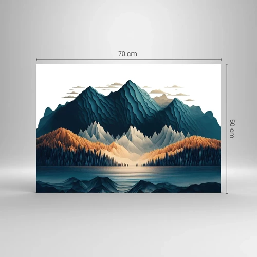 Billede på glas - Perfekt bjerglandskab - 70x50 cm