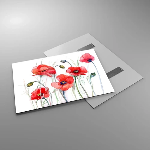 Billede på glas - Polske blomster - 100x70 cm