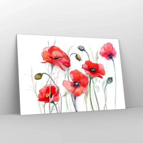 Billede på glas - Polske blomster - 120x80 cm