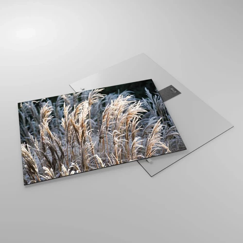 Billede på glas - Pyntet med frost - 70x50 cm