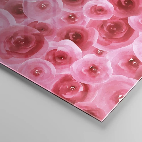 Billede på glas - Roser under og over - 140x50 cm