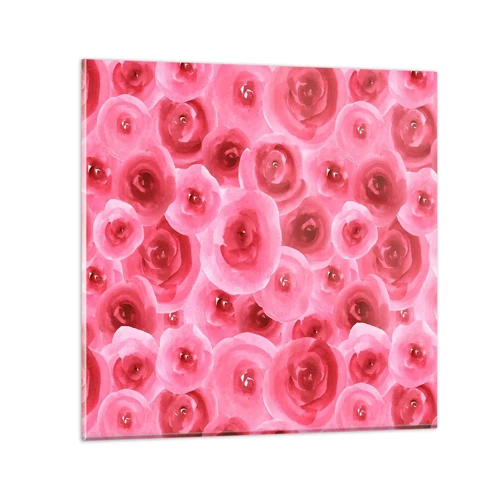 Billede på glas - Roser under og over - 50x50 cm