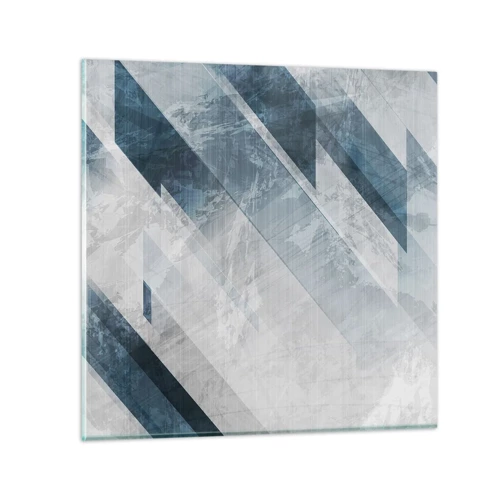 Billede på glas - Rumlig komposition - bevægelse af gråtoner - 60x60 cm