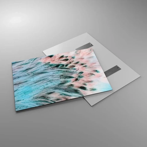 Billede på glas - Safir lyserød fnug - 100x70 cm