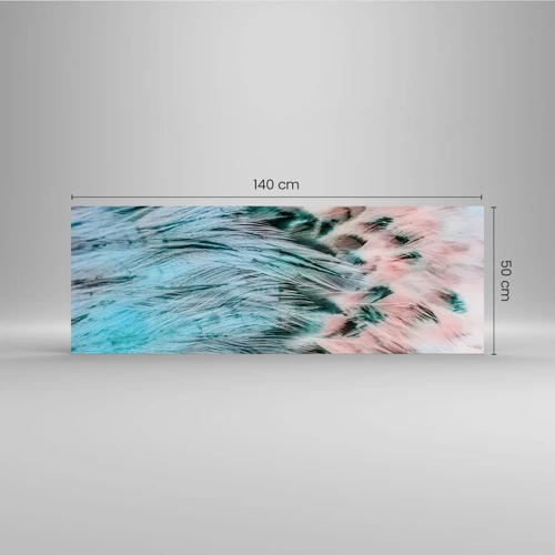 Billede på glas - Safir lyserød fnug - 140x50 cm