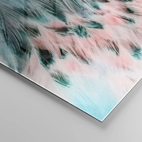 Billede på glas - Safir lyserød fnug - 140x50 cm