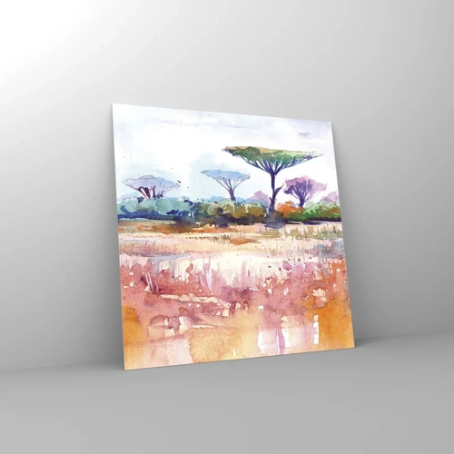 Billede på glas - Savannens farver - 40x40 cm