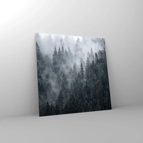 Billede på glas - Skovens daggry - 30x30 cm