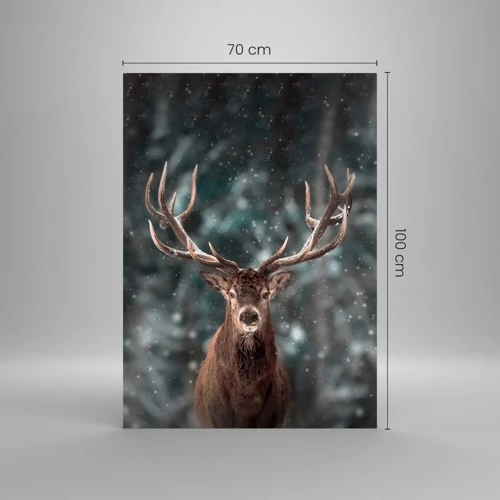 Billede på glas - Skovens konge kronet - 70x100 cm