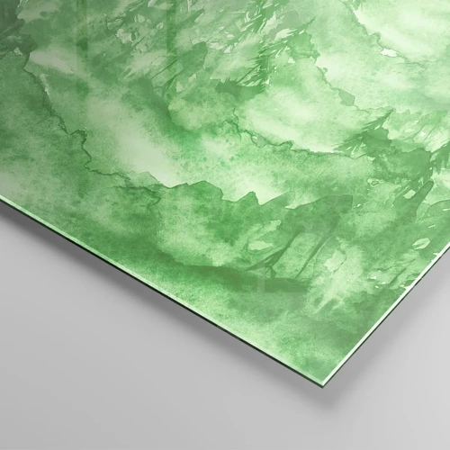 Billede på glas - Sløret af grøn tåge - 140x50 cm