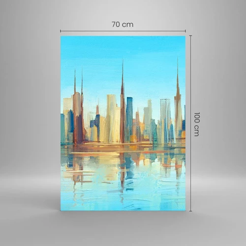 Billede på glas - Solrig metropol - 70x100 cm