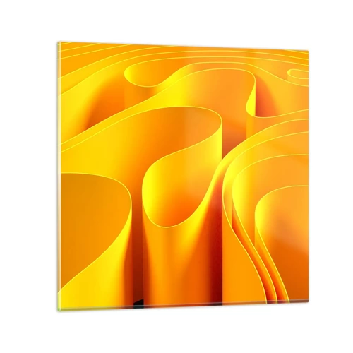 Billede på glas - Som solens bølger - 70x70 cm