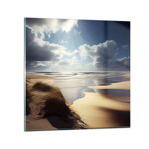 Billede på glas - Strand, vild strand - 40x40 cm