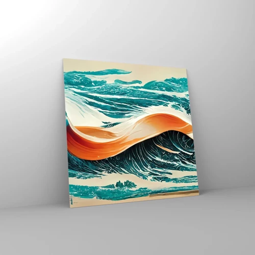 Billede på glas - Surferens drøm - 70x70 cm
