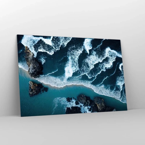 Billede på glas - Svøbt i bølger - 120x80 cm