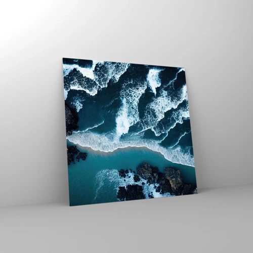 Billede på glas - Svøbt i bølger - 40x40 cm
