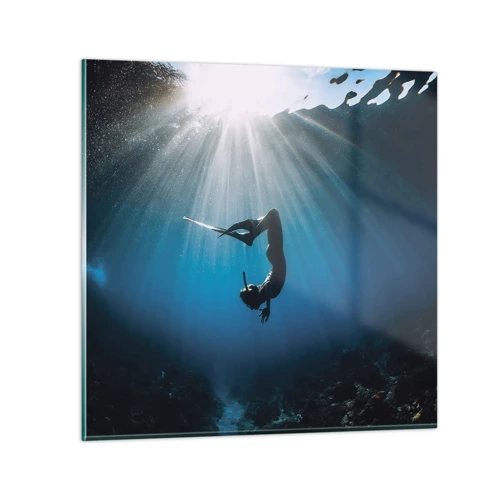 Billede på glas - Undervandsdans - 30x30 cm