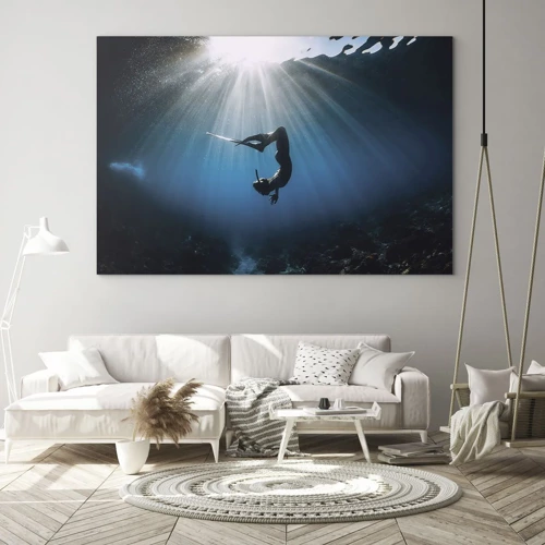 Billede på glas - Undervandsdans - 70x50 cm
