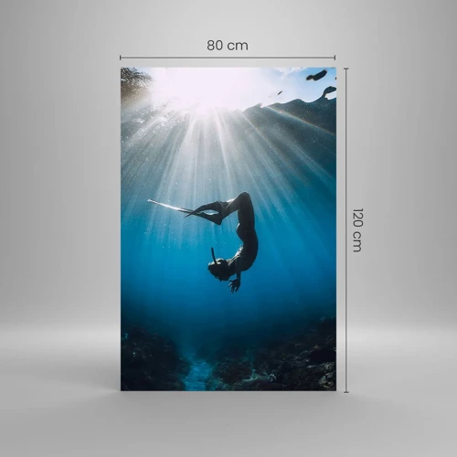 Billede på glas - Undervandsdans - 80x120 cm