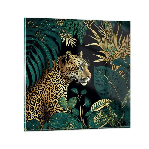 Billede på glas - Værten i junglen - 70x70 cm