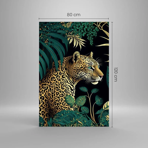 Billede på glas - Værten i junglen - 80x120 cm