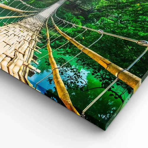 Lærredstryk - Billede på lærred - Abebro over grønne områder - 160x50 cm