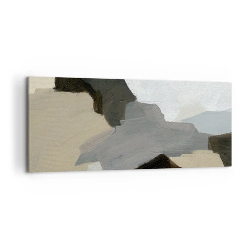 Lærredstryk - Billede på lærred - Abstraktion: afsked med det grå - 100x40 cm