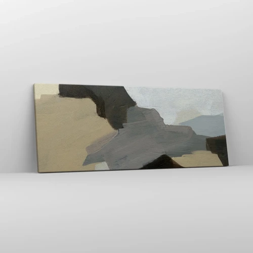 Lærredstryk - Billede på lærred - Abstraktion: afsked med det grå - 100x40 cm