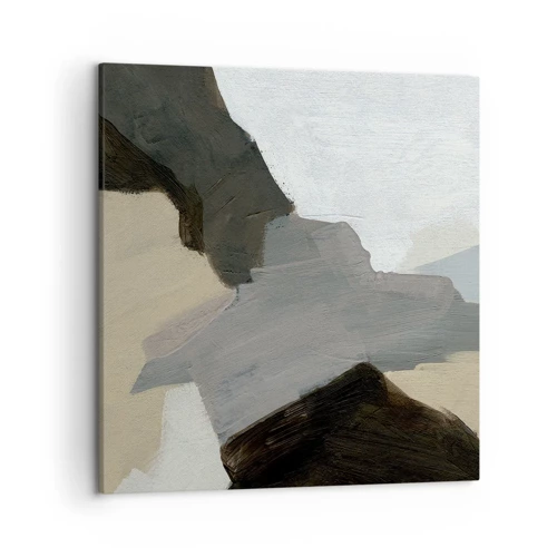 Lærredstryk - Billede på lærred - Abstraktion: afsked med det grå - 50x50 cm