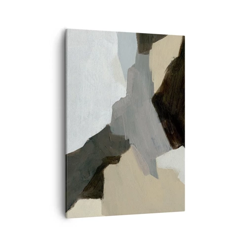 Lærredstryk - Billede på lærred - Abstraktion: afsked med det grå - 50x70 cm