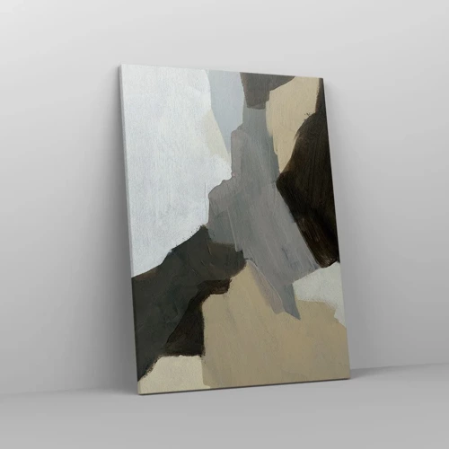 Lærredstryk - Billede på lærred - Abstraktion: afsked med det grå - 50x70 cm