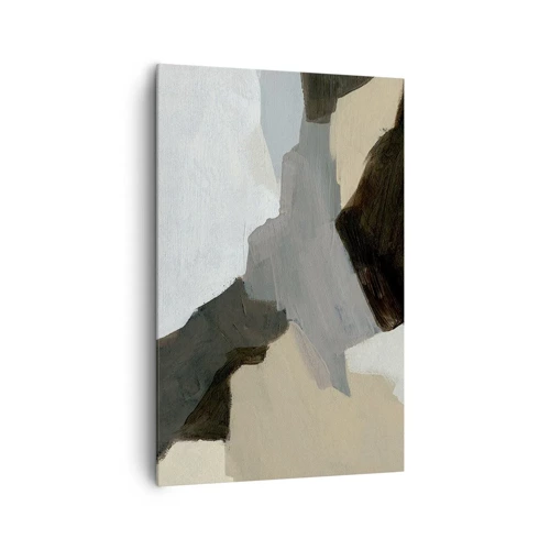 Lærredstryk - Billede på lærred - Abstraktion: afsked med det grå - 80x120 cm