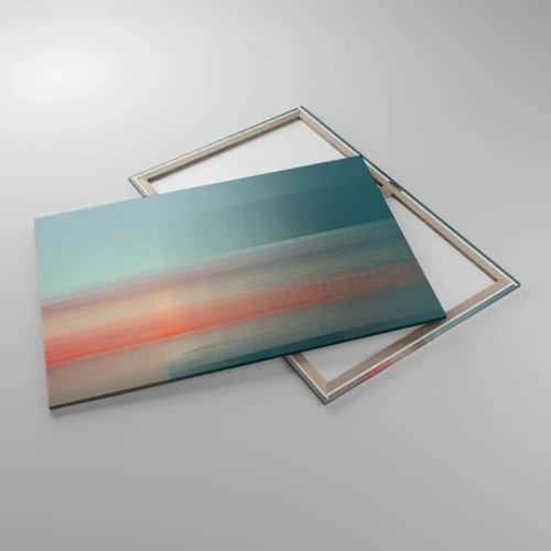 Lærredstryk - Billede på lærred - Abstraktion: bølger af lys - 100x70 cm