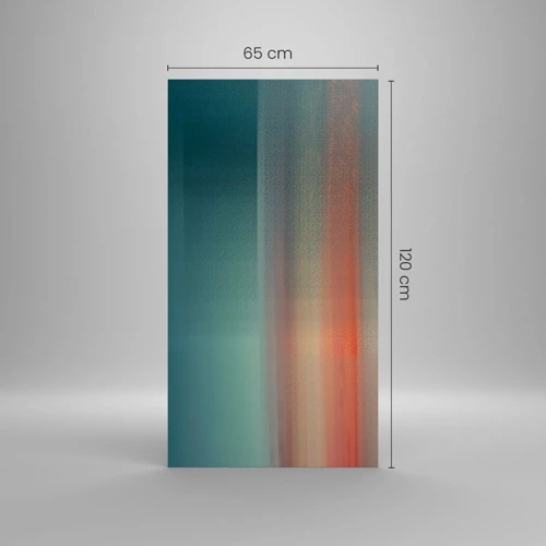 Lærredstryk - Billede på lærred - Abstraktion: bølger af lys - 65x120 cm