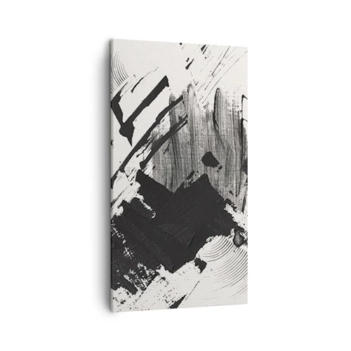 Lærredstryk - Billede på lærred - Abstraktion - det sortes udtryk - 45x80 cm