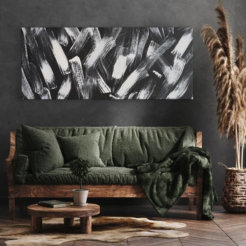 Lærredstryk - Billede på lærred - Abstraktion i den industrielle ånd - 100x40 cm