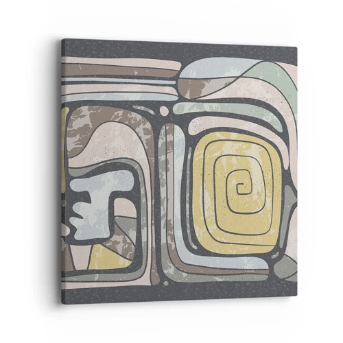 Lærredstryk - Billede på lærred - Abstraktion i en præcolumbiansk ånd - 40x40 cm