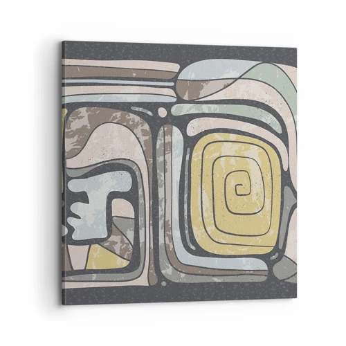 Lærredstryk - Billede på lærred - Abstraktion i en præcolumbiansk ånd - 70x70 cm