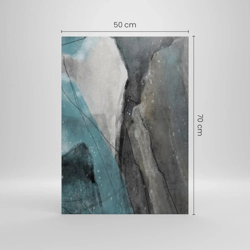Lærredstryk - Billede på lærred - Abstraktion: klipper og is - 50x70 cm